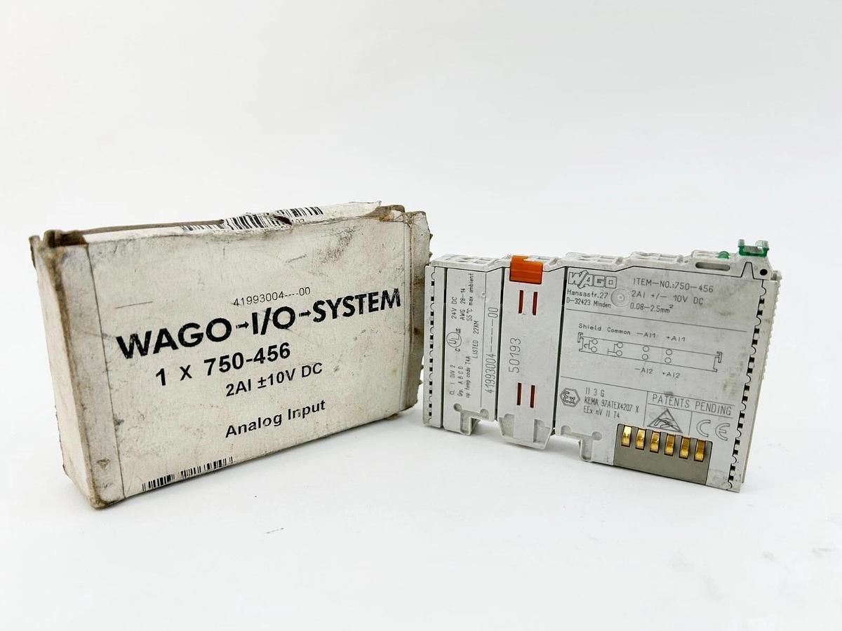 New Wago 750-456 Analog Input Module 10VDC 80MA 2 Channel