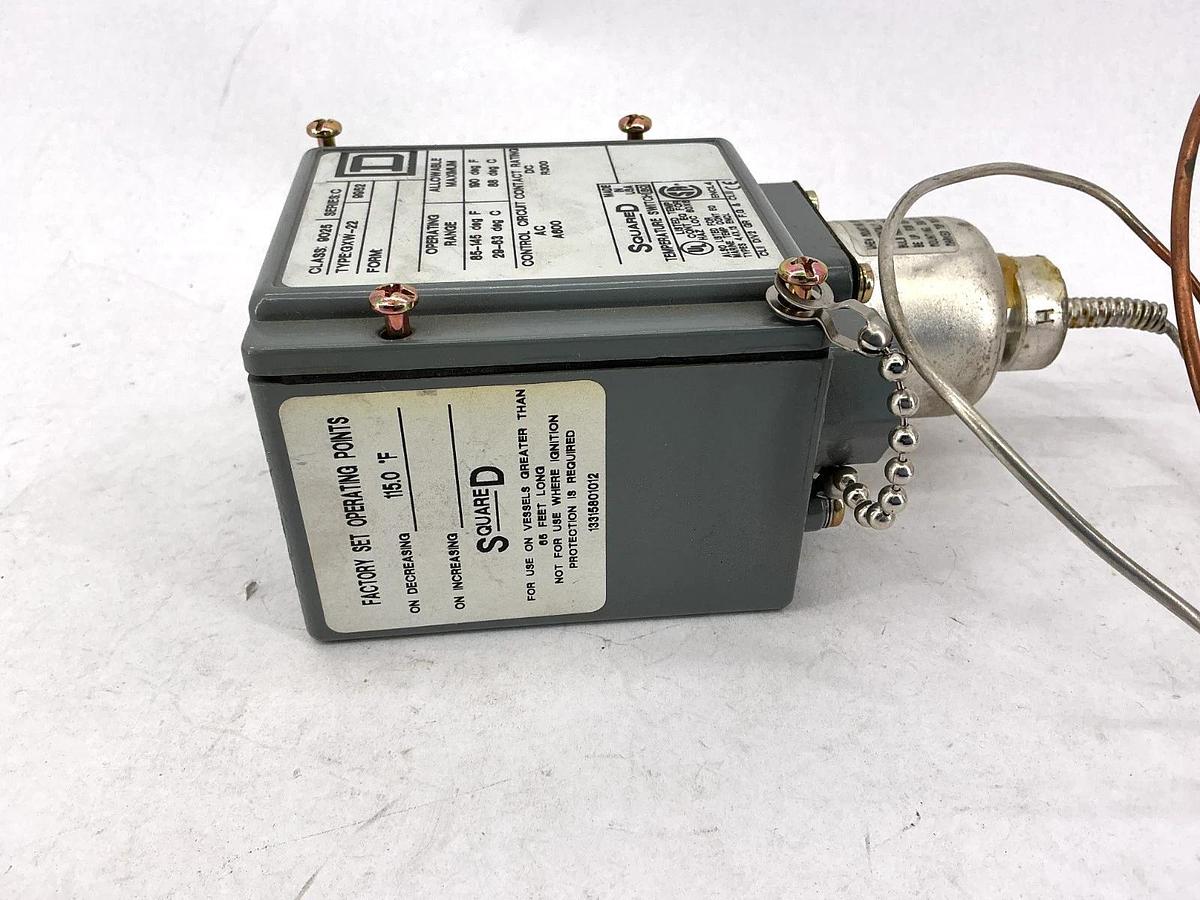 New Square D 9025GXW-22 Ser C Temperature Switch 115.0°F Decreasing.