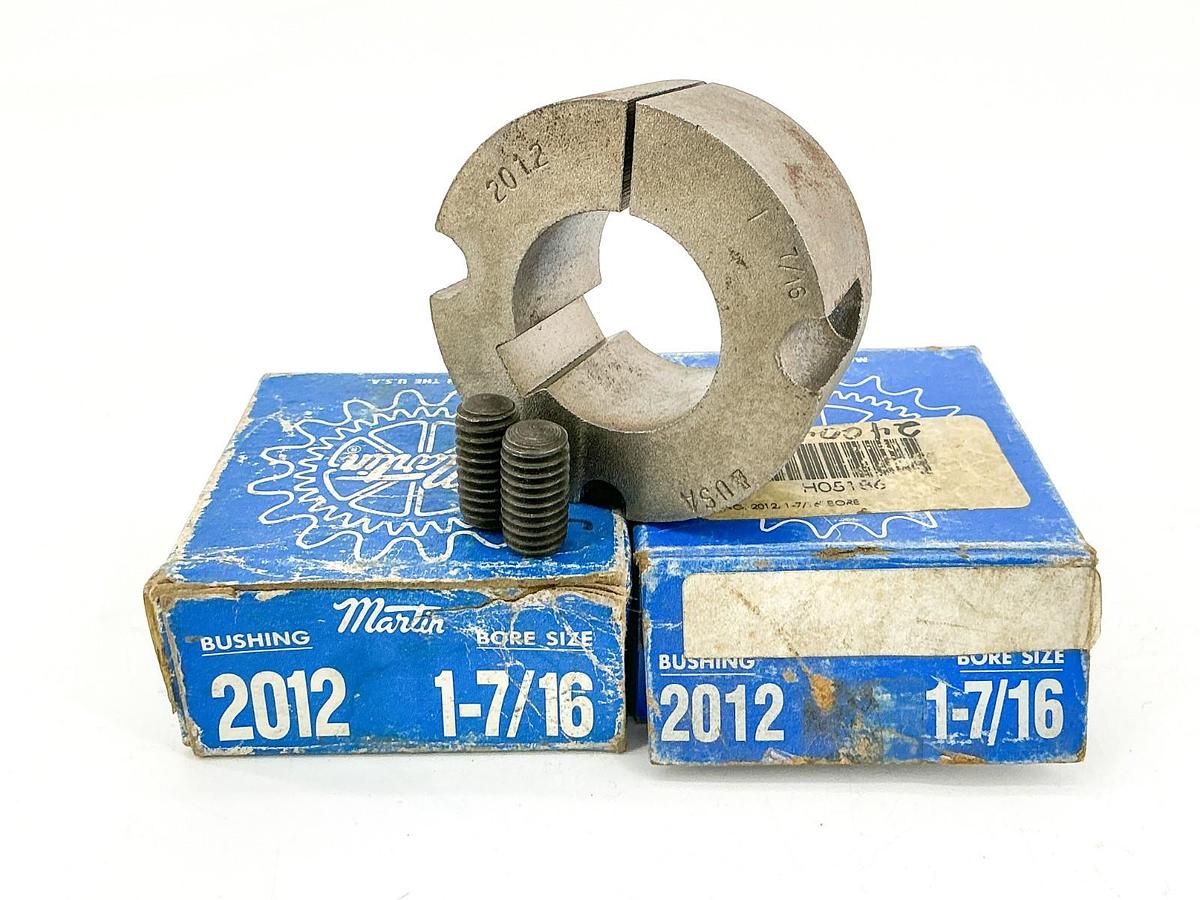 New Lot of 2 Martin 2012-1-7/16 Taper Lock Bushing 1-7/16" Bore