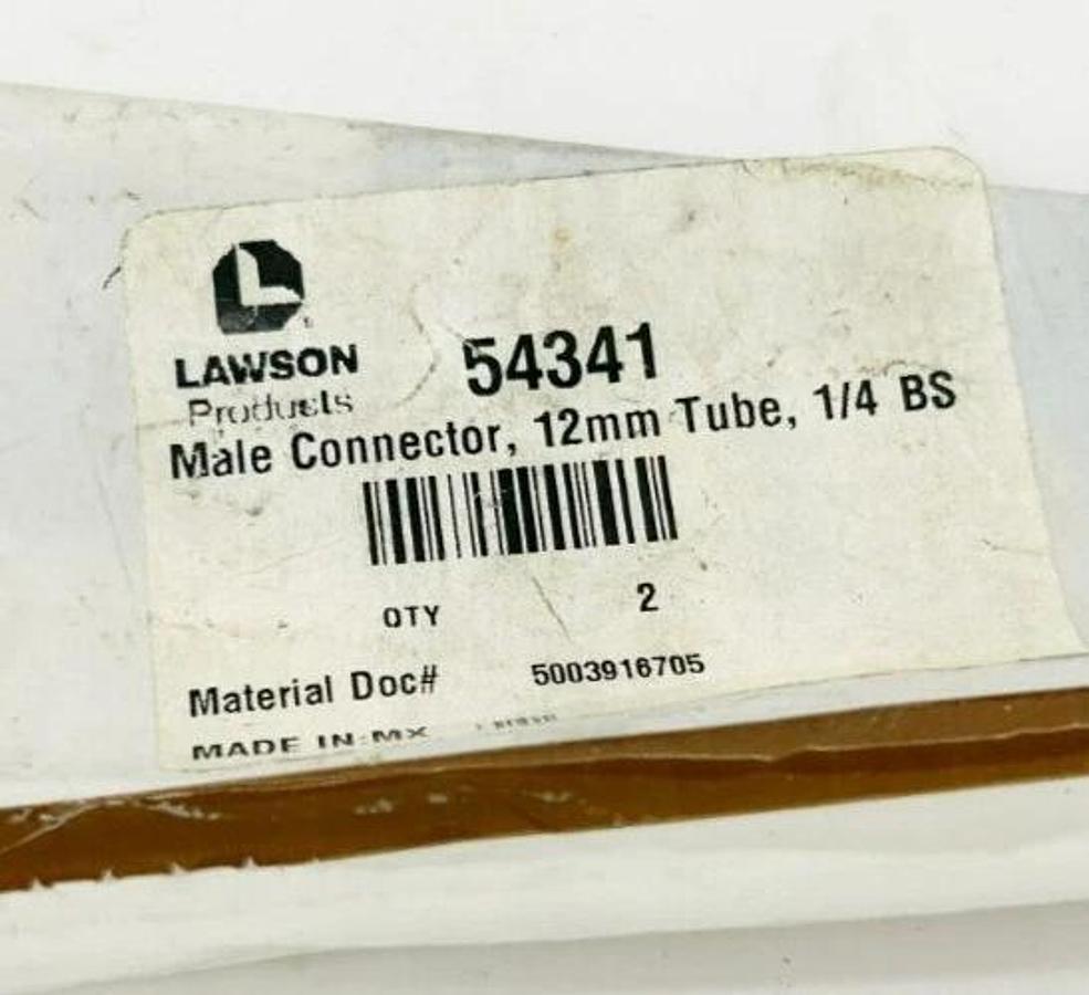 Lot of 4 New Lawson 54341 Male Connectors, 12mm Tube, 1/4 BS