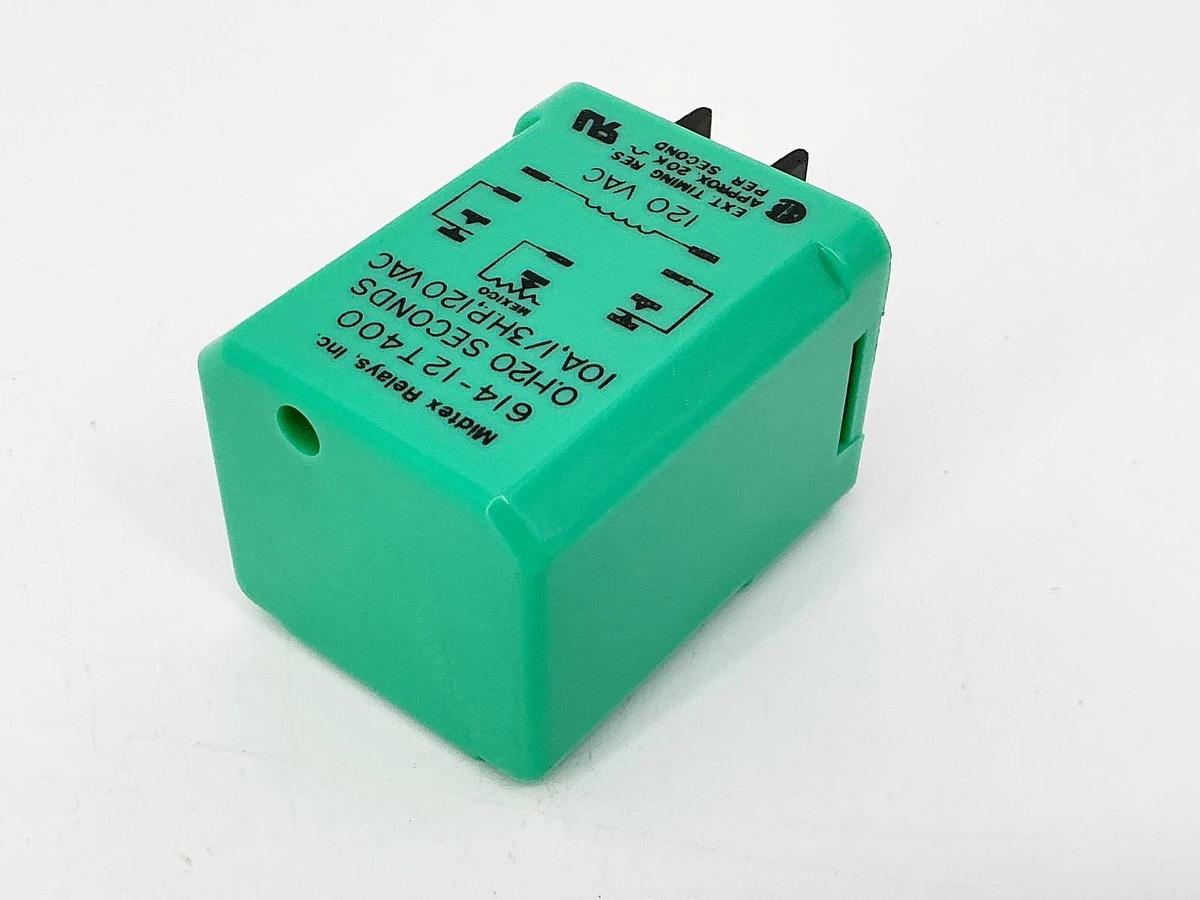 New Midtex 614-12T-400 Relay 0H20 Seconds 10A 1/3HP 120Vac - No Box