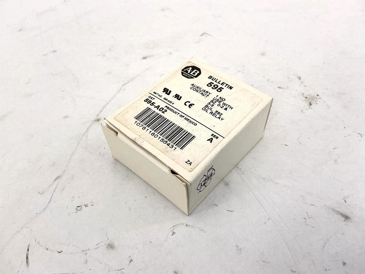 Lot of 5 New Allen Bradley 595-A02 Ser A Auxiliary Contact 1 NO