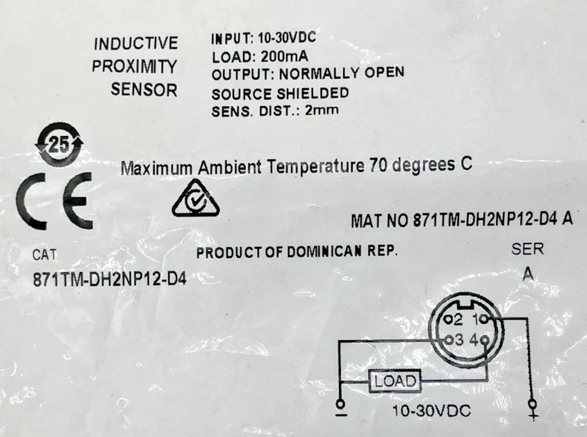 New Allen Bradley 871TM-DH2NP12-D4 Ser A Inductive Proximity Sensor Dist: 2mm