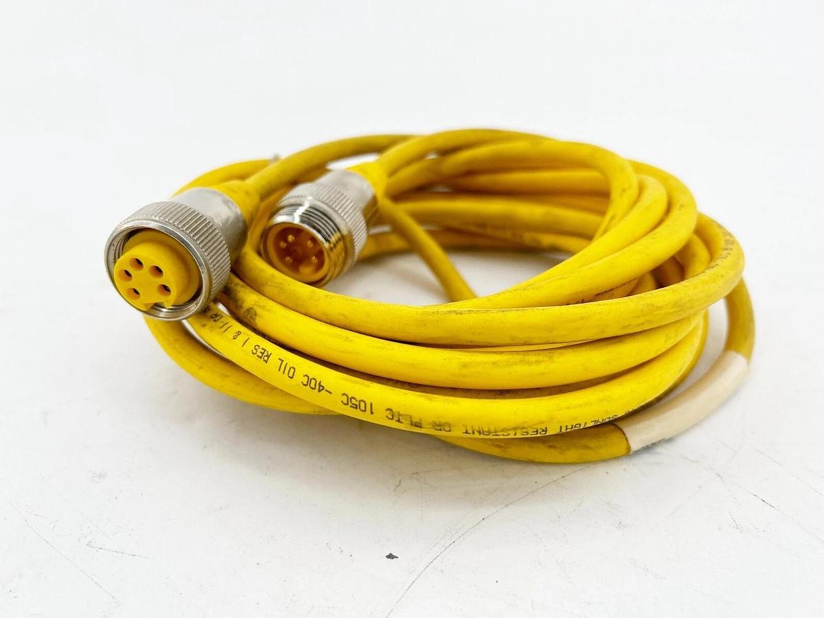 Used Turck RSM RKM 50-5M Double Ended Cordset 7.8" 5x18AWG 600V U2282