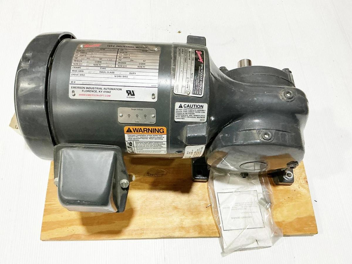New Browning RD0502-W03D Gear Motor 0.78 Input HP 58 Ratio 981 Torque W02-E438-N