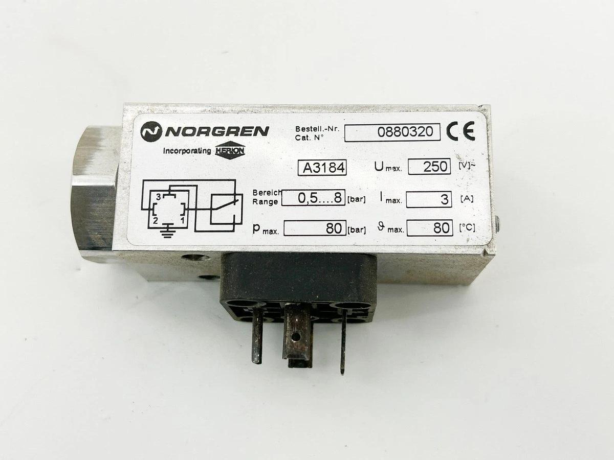 New Norgren 0880320 Pneumatic Pressure Switch 18D Series 1/4" NPT 7-120 PSI