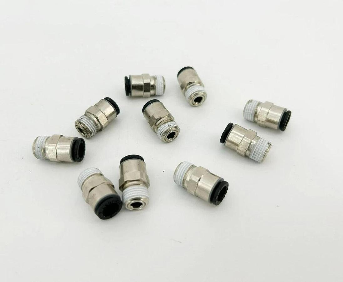 Box of 10 New Parker 5WRZ8 Male Connectors, 6mm Tube OD, 1/8 in Pipe Size