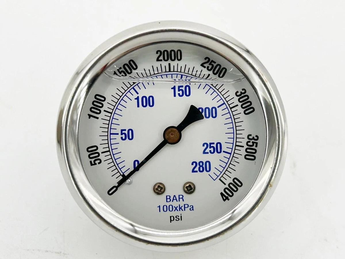 New Pic Gauges PRO-202L-254Q 1PC Slotted Conn 2-1/2" 0-4000PSI 1/4"