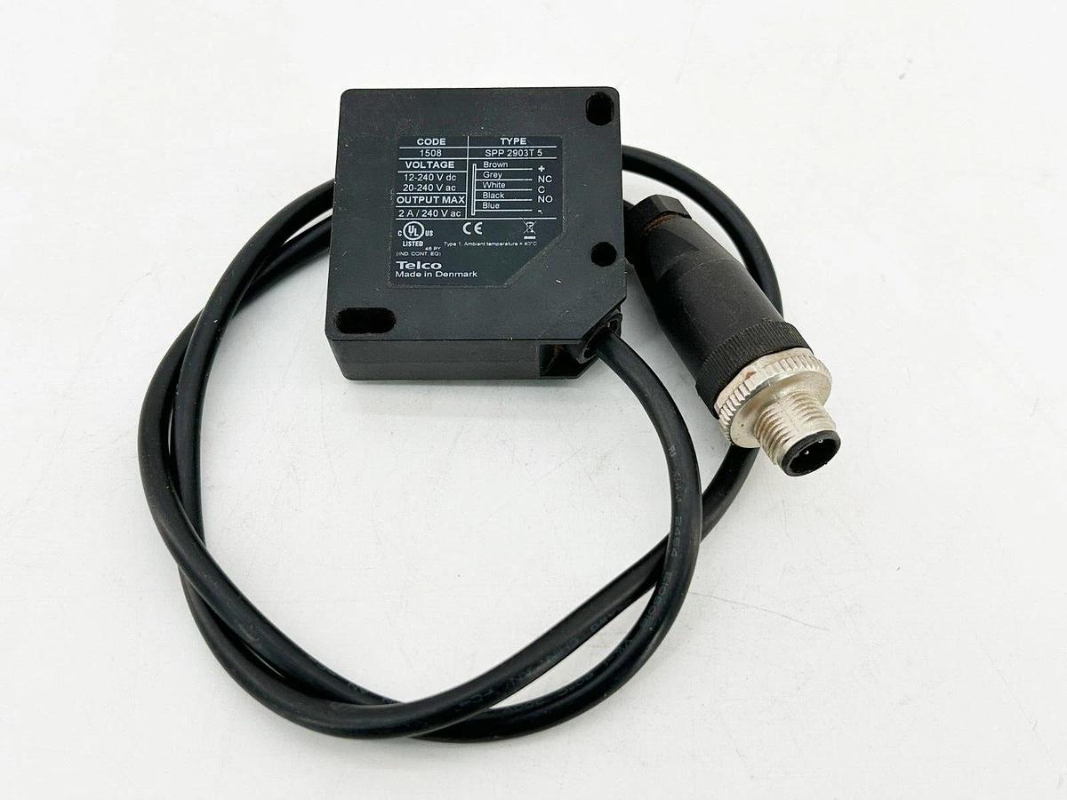 Used Telco SPP 2903T 5 Proximity Switch 12-24VAC/DC 3M Range 25" 4Pin Connector