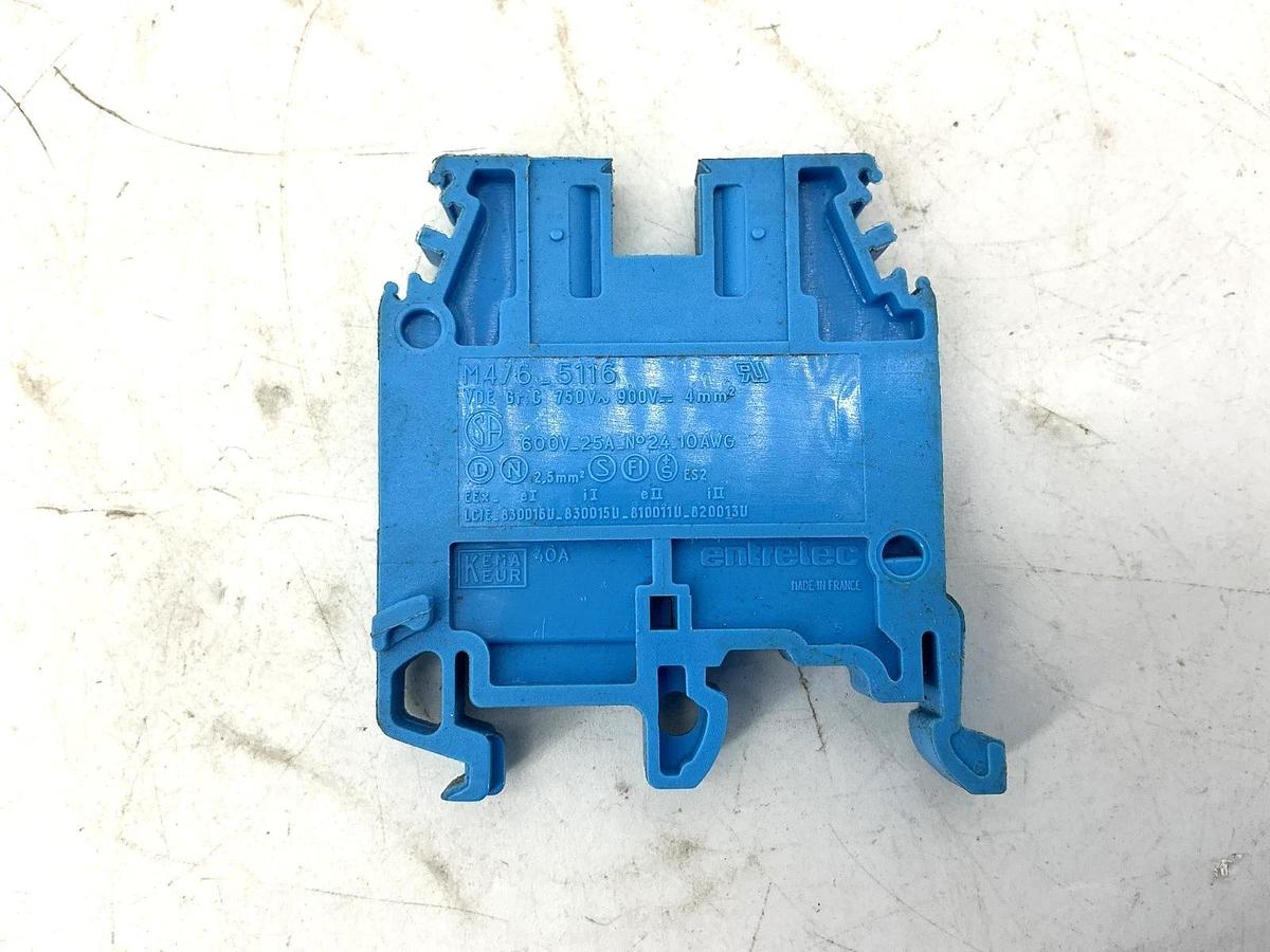 Used Lot of 22 ABB Entrelec M4/6-5116-BLUE Terminal Block 10AWG 25A 600V M4/6-5116
