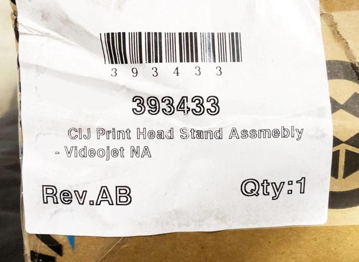 New Videojet 393433 CIJ Print Head Stand Assembly - Missing 2 Clamps