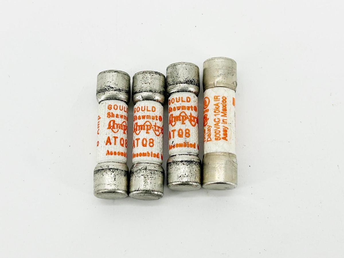 New Lot of 4 Gould Shawmut ATQ8 Fuse 8A 500V