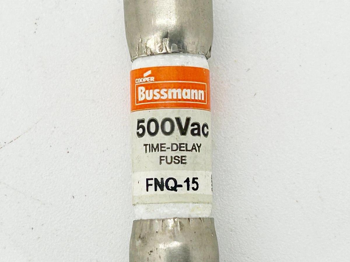 New Lot of 8 Bussmann FNQ-15 Time Delay Fuse 15A 500V
