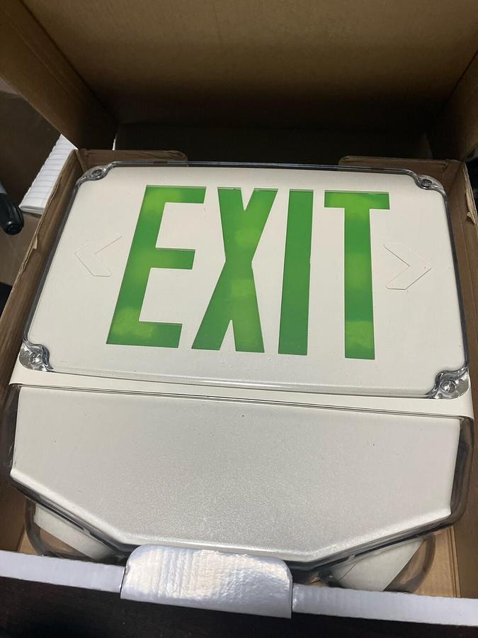New Lithonia Lighting F2RP1GC Glass LED Exit Sign 120/277V