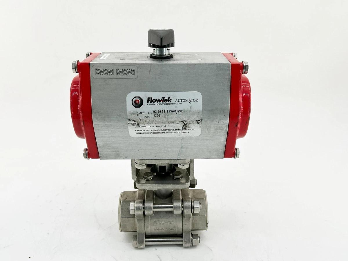 New Flowtek 93-0835-113A0-532 Pneumatic Actuator 140PSI W/ Ball Valve 1-1/4"