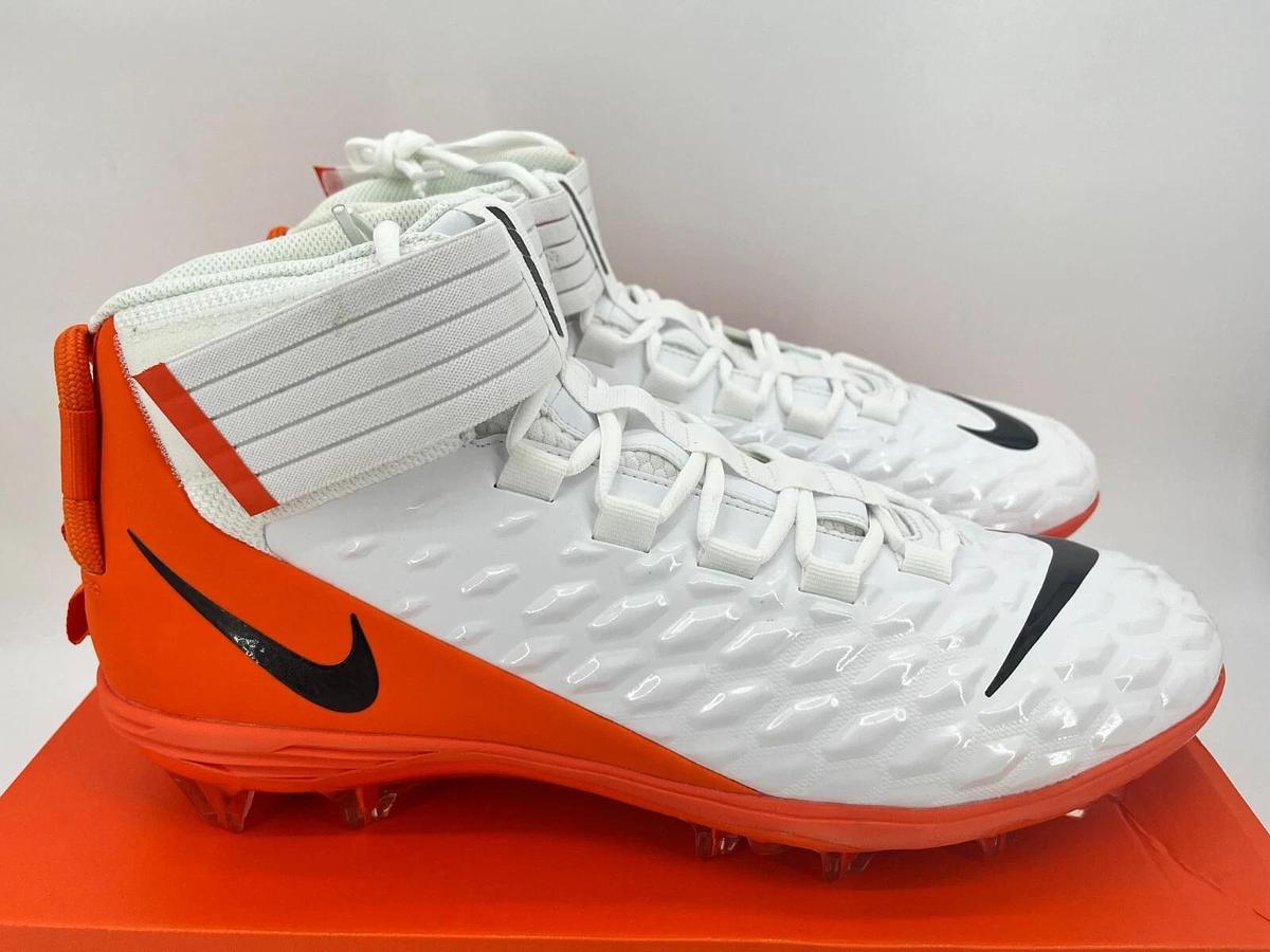Nike Force Savage Pro 2 P White/Orange Size 16 OSU Beavers Football Cleats