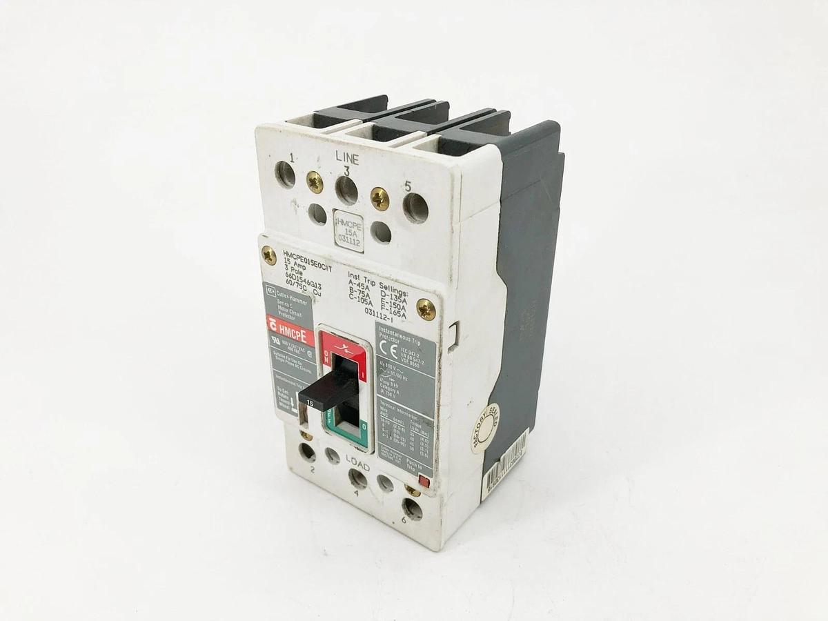 Used Cutler Hammer HMCPE015E0CIT Motor Circuit Protector Breaker 3P 480V 15A