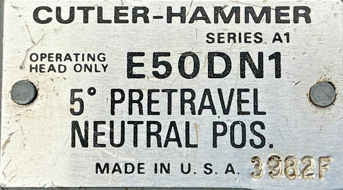 Used Cutler-Hammer E50DN1 Ser A1 Limit Switch Head Neutral Position Side Rotary