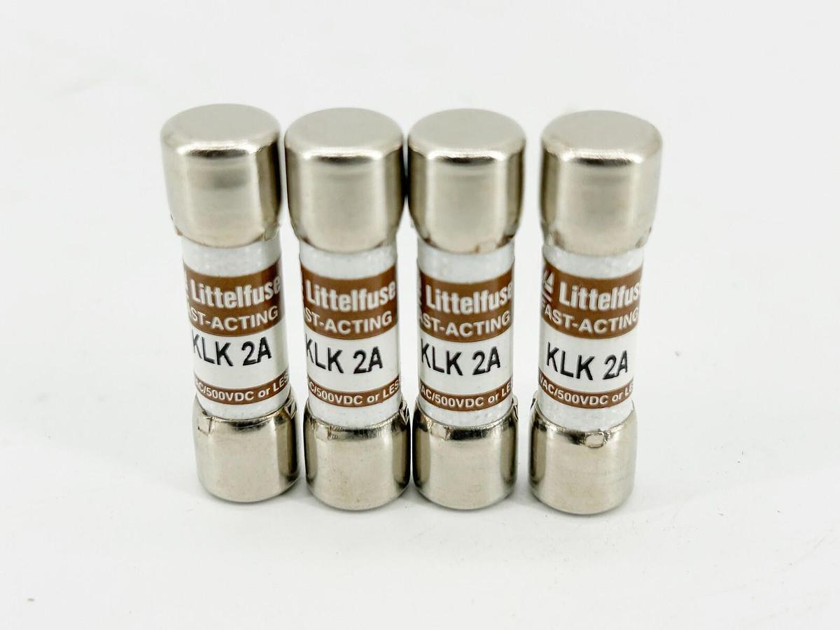 New Lot of 4 Littelfuse KLK-2A Fast Acting Fuse 2A 600V - No Box
