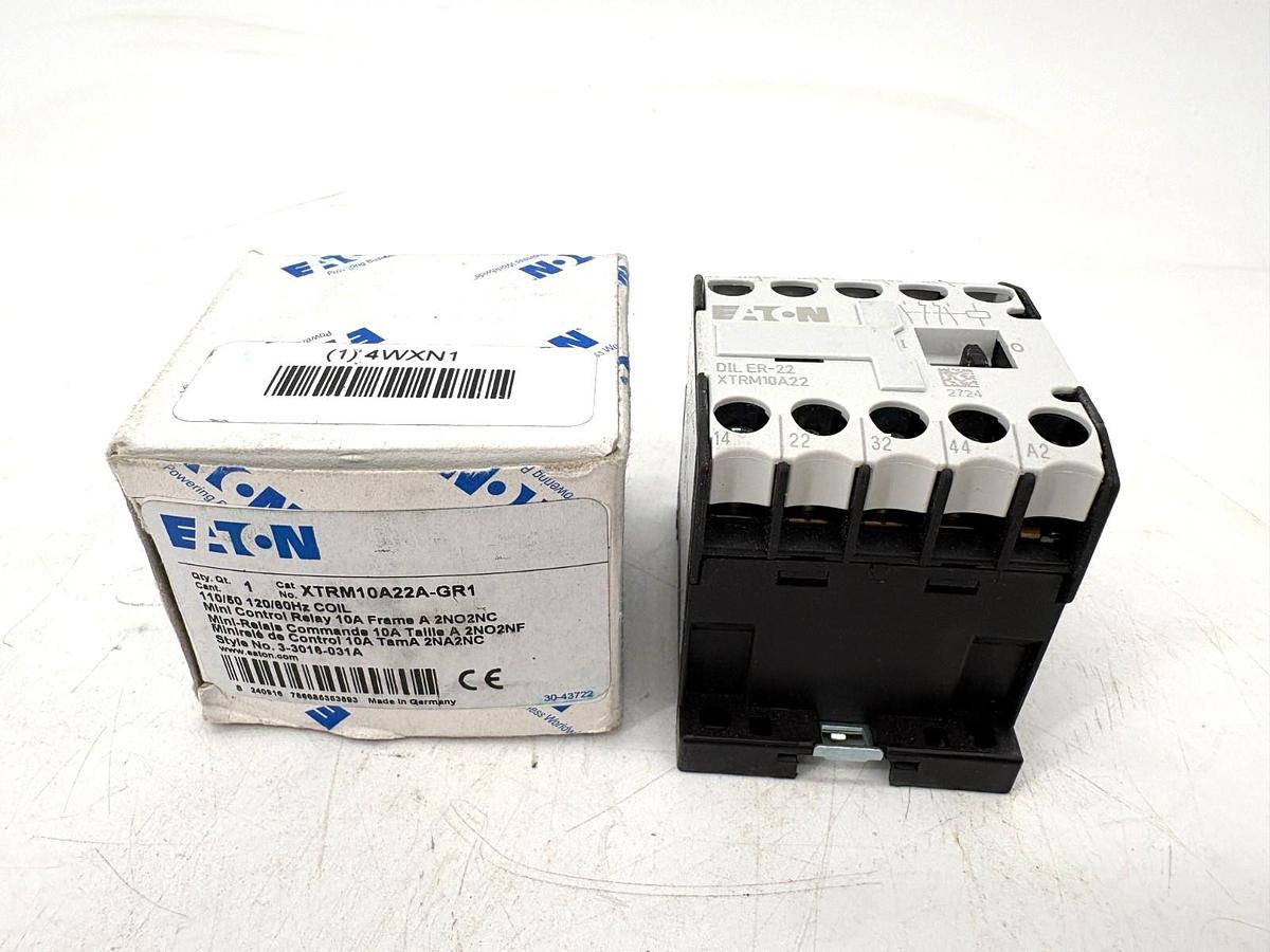 New Eaton XTRM10A22A Mini Control Relay 10A 2NO/2NC 110/120V Coil