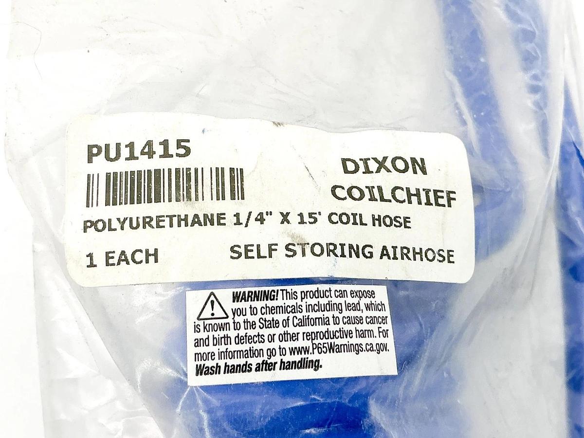 New Dixon PU1415 Polyurethane 1/4"X15' Coil Hose