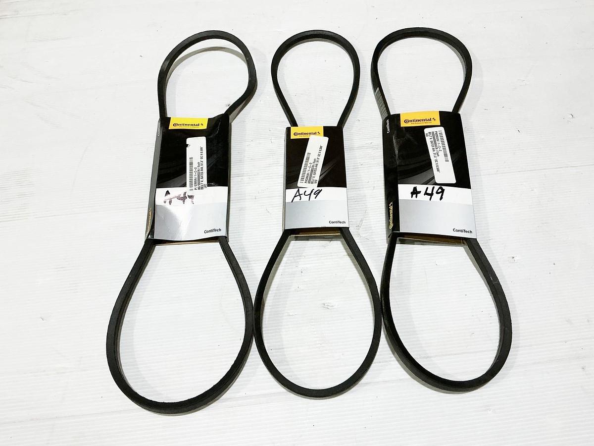 New lot of 3 Continental A49 HY-T V-Belt 0.5" WIdth 1 Rib - No Box