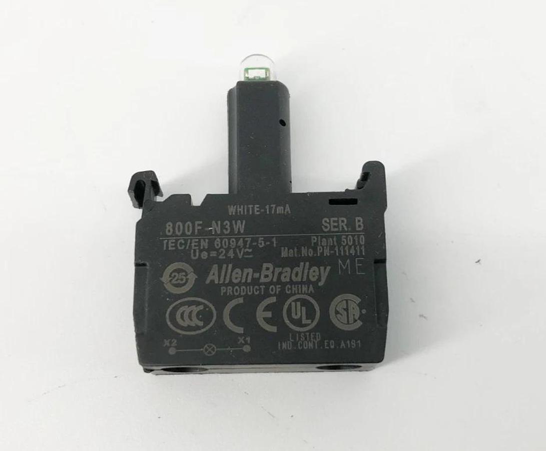 Lot of 2 New Allen Bradley 800F-N3W Ser. B White LED Modules 17mA - No Box