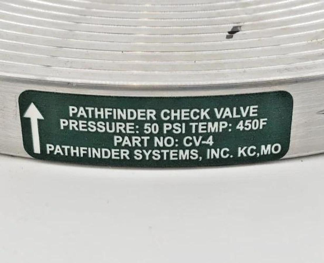 New Pathfinder CV-4 Check Valve 50psi 450F - No Box