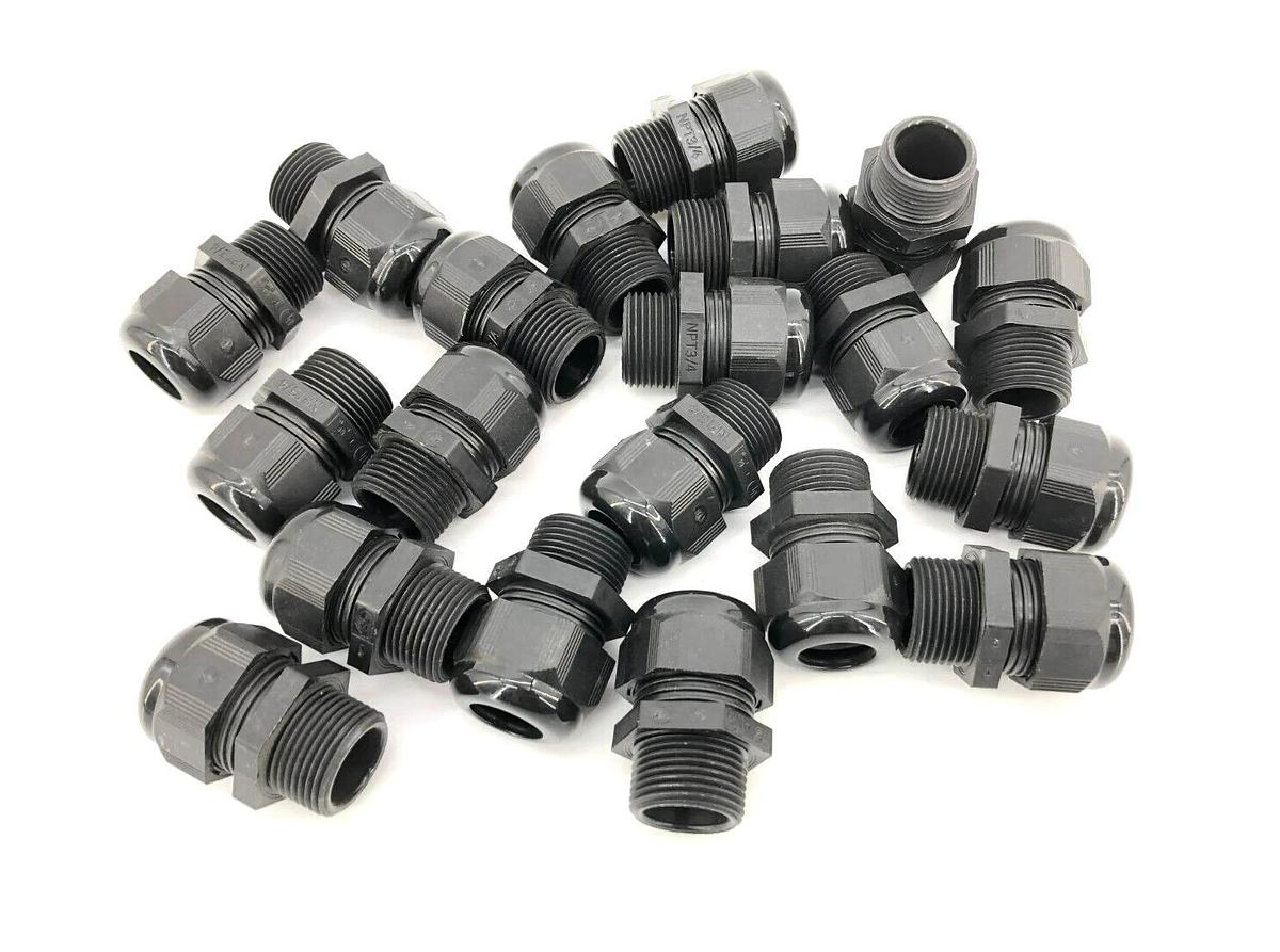 Lot of 20 New Lutze FPNPT34B Cable Gland Connectors 3/4" NPT