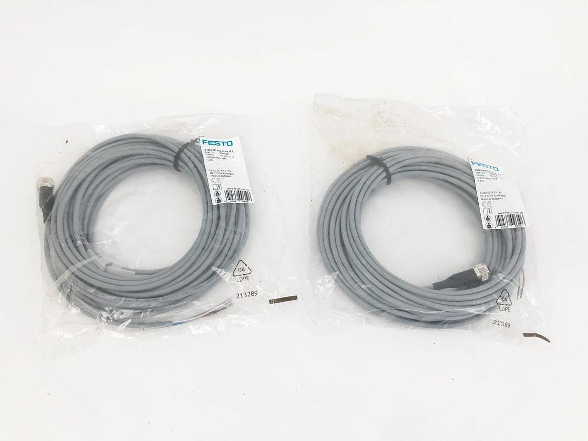 Lot of 2 New Festo NEBU-M12G5-K-10-LE5 Connecting Cables 554038