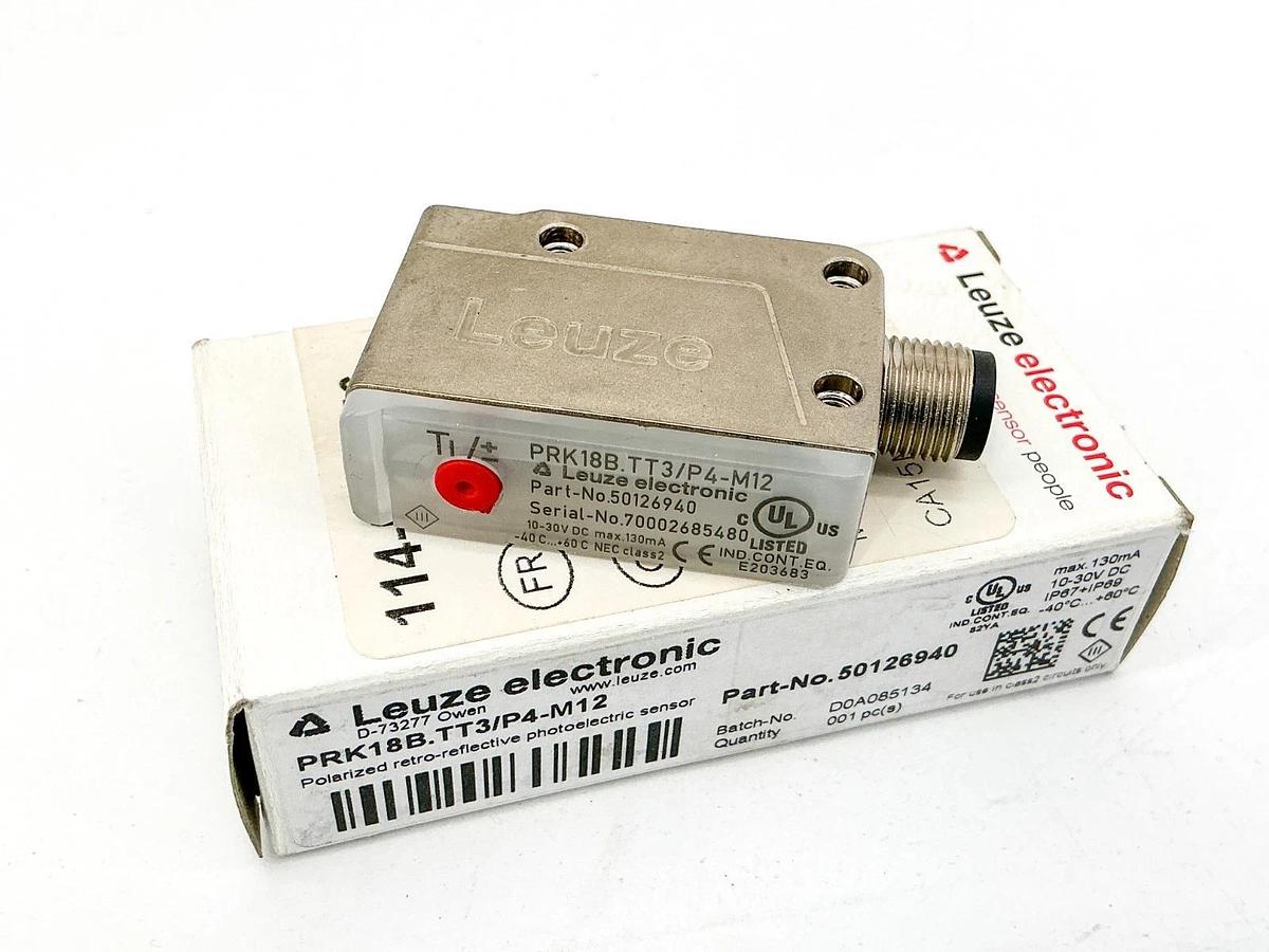 New Leuze Electronics PRK18B.TT3/P4-M12 Photoelectric Sensor 10-30VDC 50126940