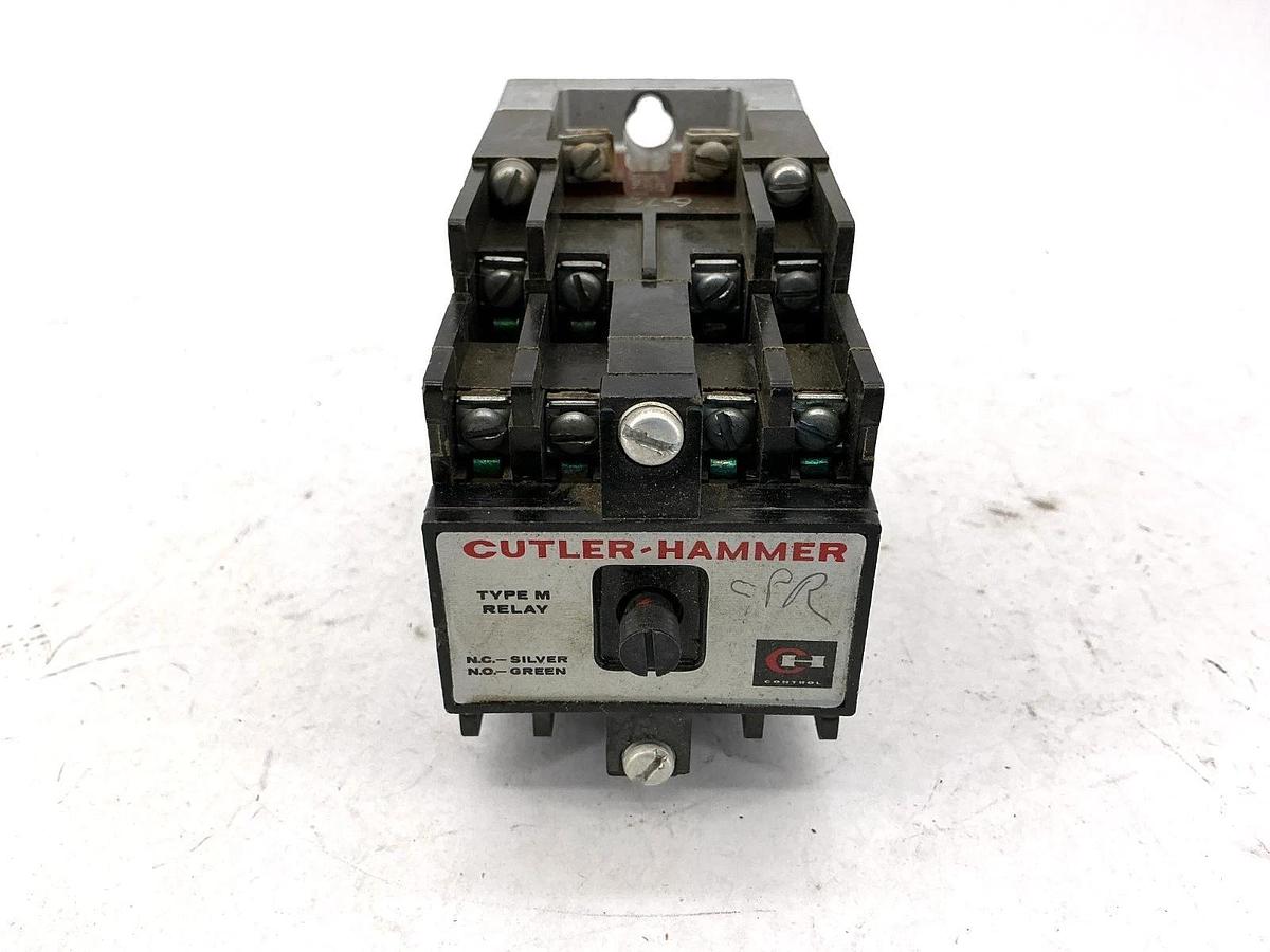 Used Cutler-Hammer D23MB Ser A2 Type M Relay w/ D23MD Accessory 10A 300V