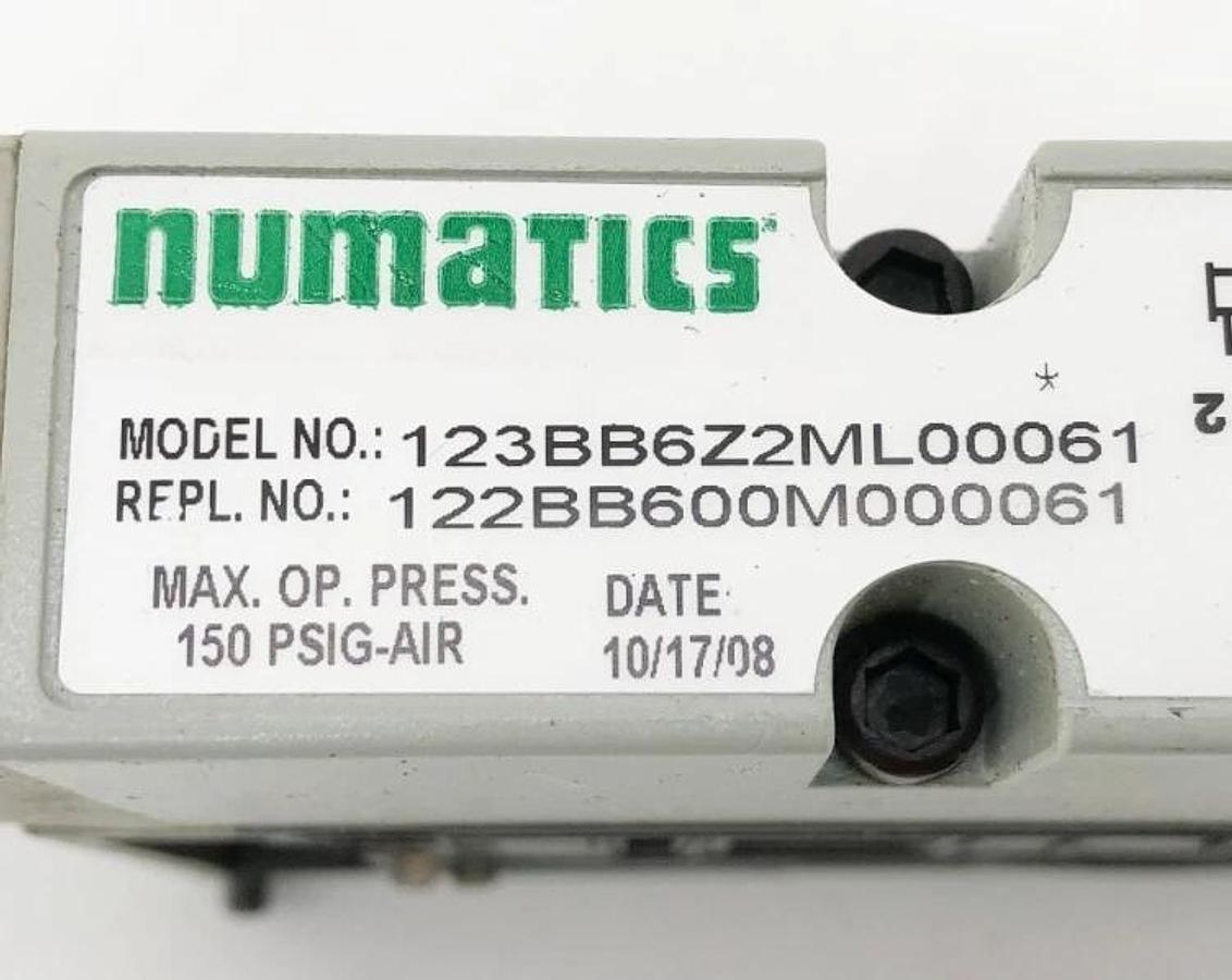 New Numatics 123BB6Z2ML00061 Solenoid Valve 24VDC 2.5W 122BB600M000061 - No Box