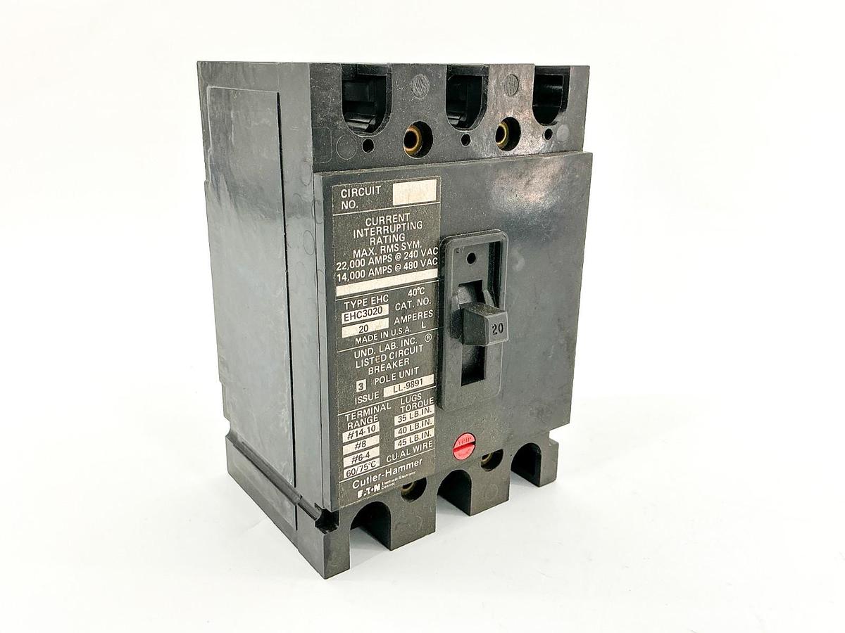 New Cutler Hammer EHC3020 Circuit Breaker 20A 480V 3P