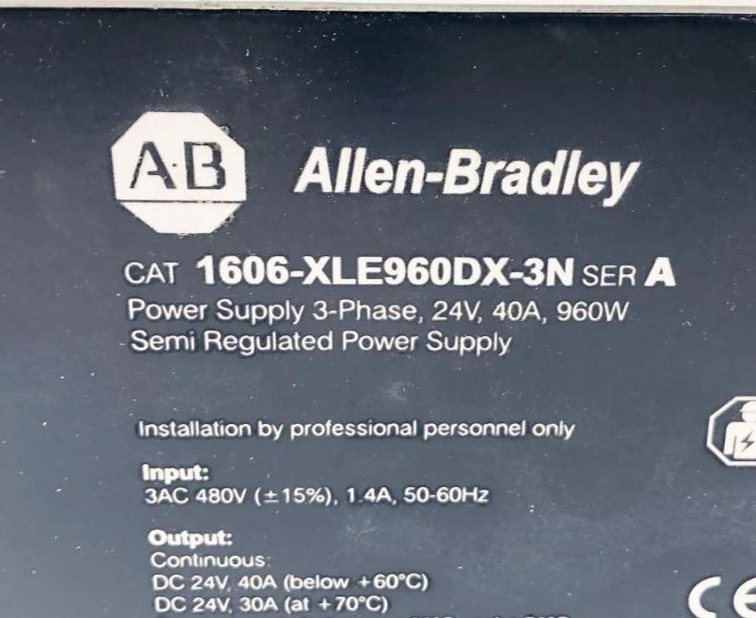 New Allen Bradley 1606-XLE960DX-3N Ser. A Power Supply 3PH 24V 40A 960W