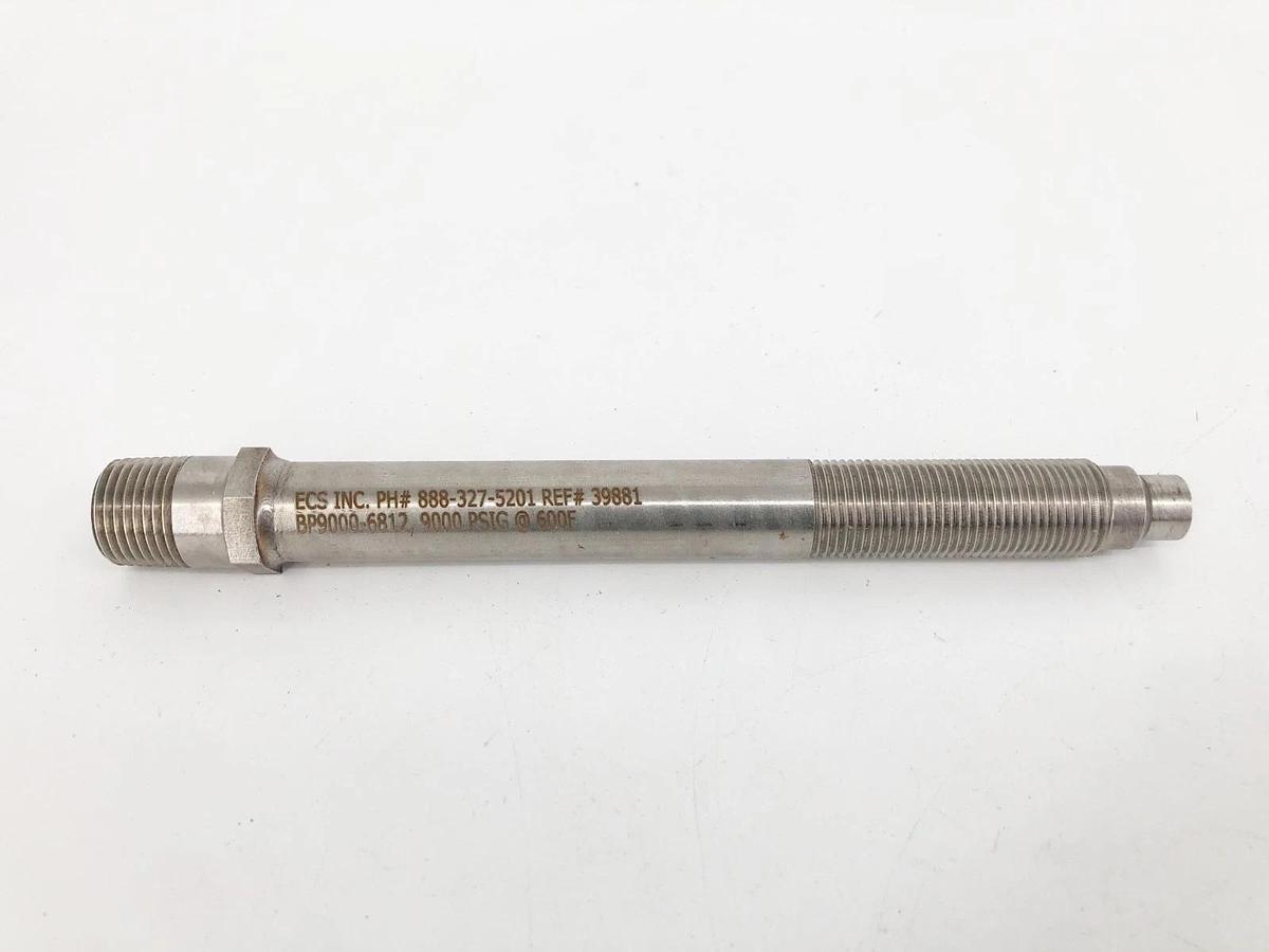 New ECS BP9000-6812 Rupture Disk 9000psi 3/4”-16 UNF 8" Body 39881 - No Box