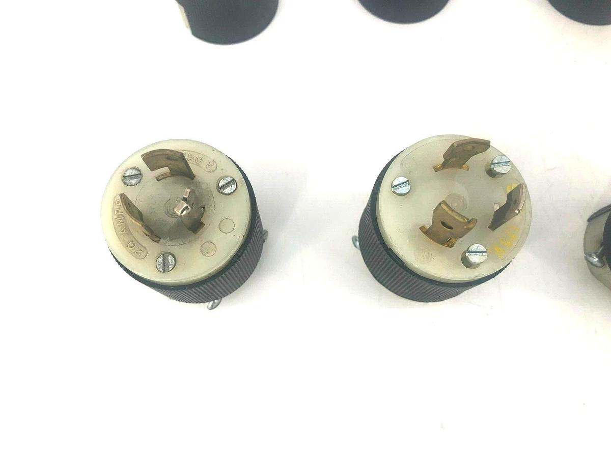 Used Lot of 10 Misc. Hubbell Twist and Lock Plugs and Receptacles 20A 125/250VAC 600