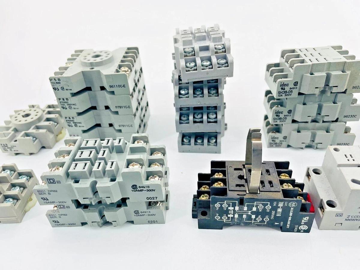 Lot of 27 Socket Relays Allen Bradley Square D IDEC P&B Gould
