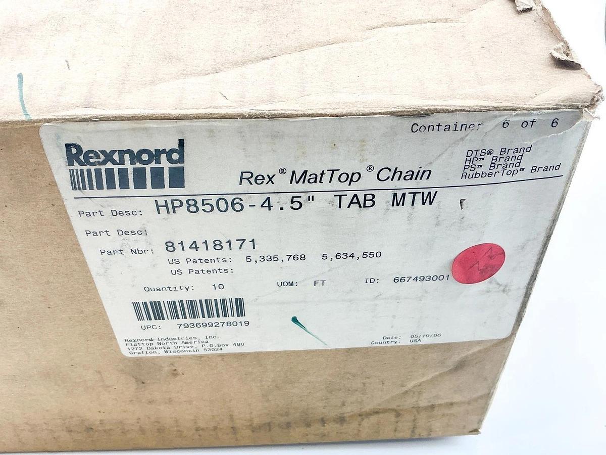 New Rexnord HP8506-4.5" TAB MTW 10FT 81418171