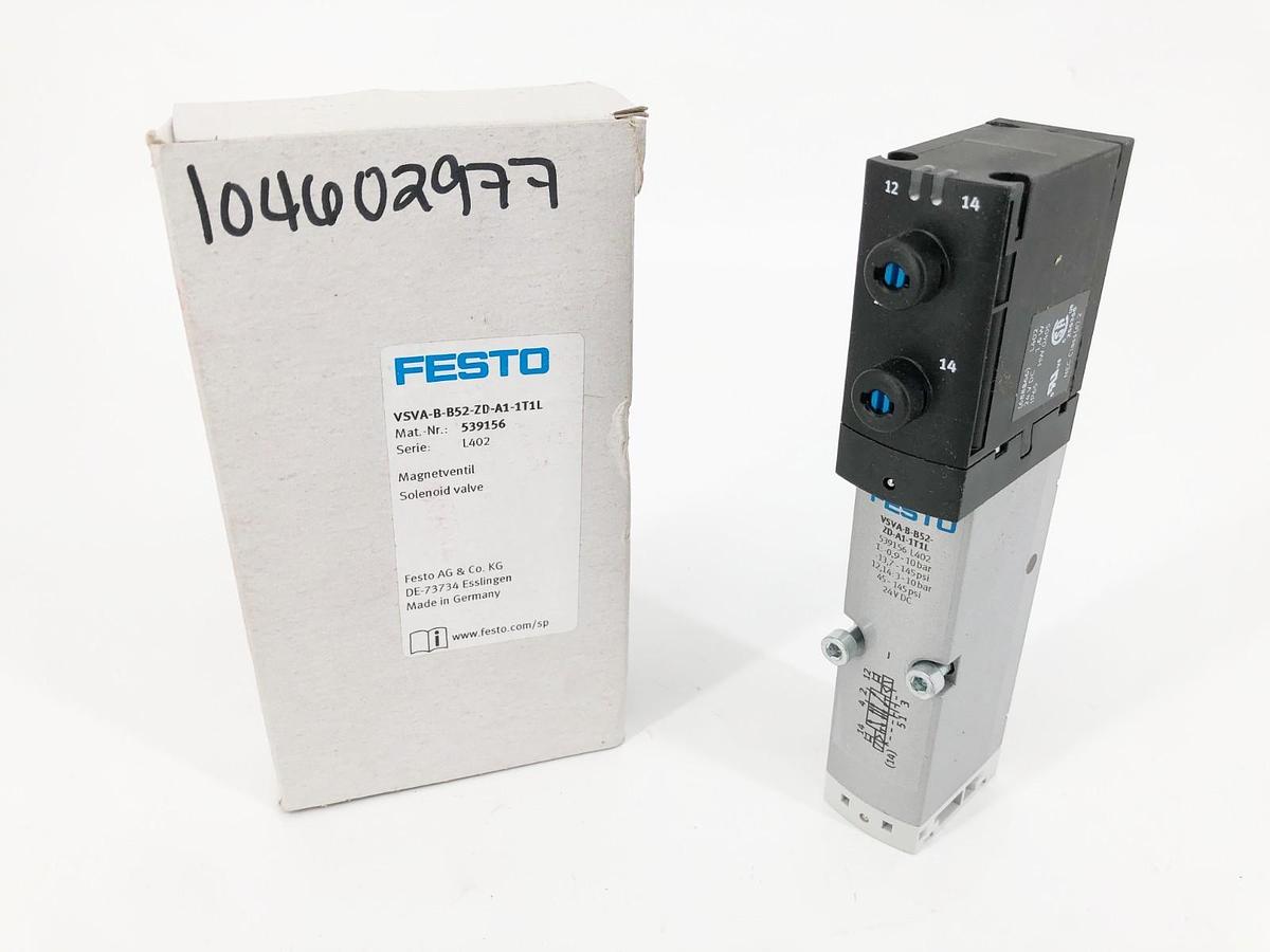New Festo VSVA-B-B52-ZD-A1-1T1L Solenoid Valve 539156 145psi 24VDC
