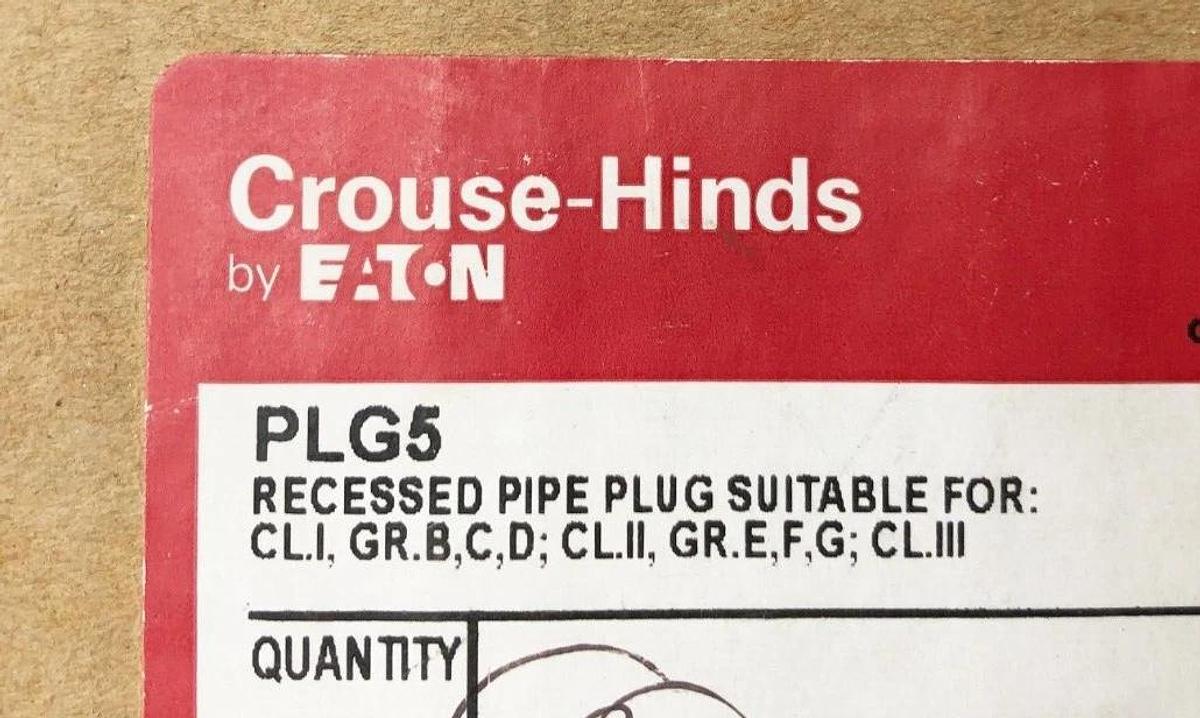 Used Lot of 5 Eaton Crouse Hinds PLG5 Recessed Pipe Plugs 1-1/2"