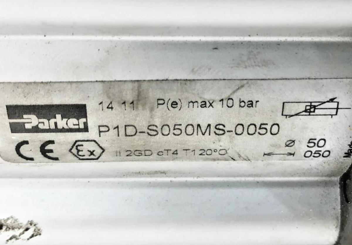 Used Parker P1D-S050MS-0050 Pneumatic Cylinder 50mm Bore 50mm Stroke