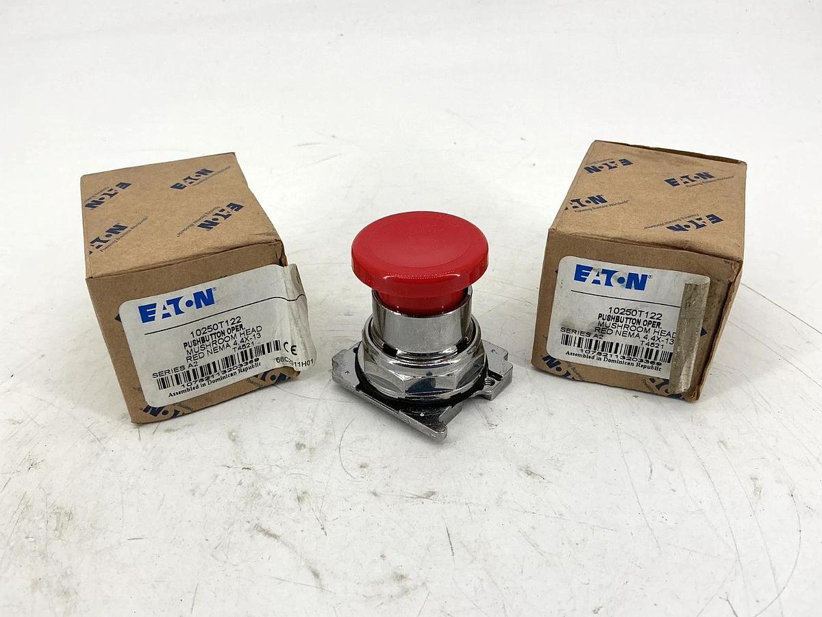Lot of 2 New Eaton 10250T122 Ser A2 Pushbutton Operator Mushroom Head Red