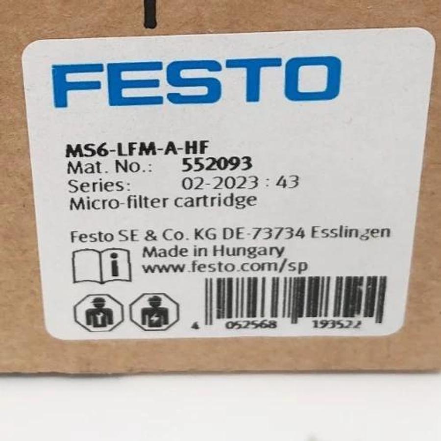 New Festo MS6-LFM-A-HF Pneumatic Filter Element 0.01 Micron 552093
