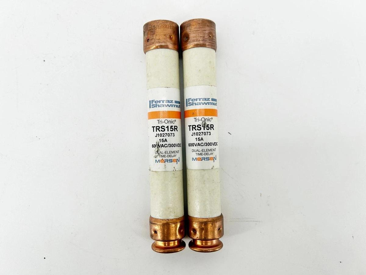 New Lot of 2 Ferraz Shawmut TRS15R Fuse 15A 600VAC 300VDC