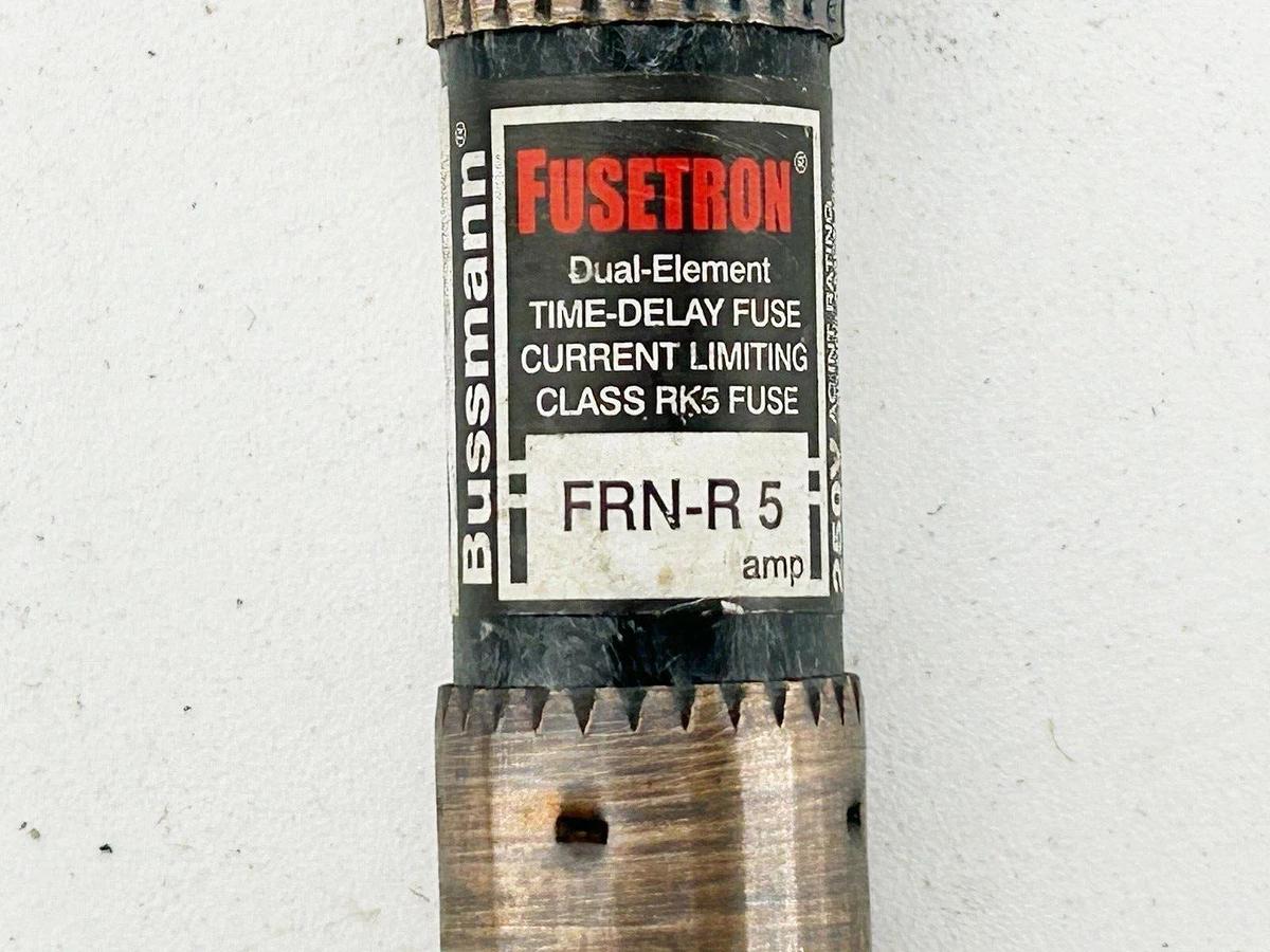 Used Lot of 10 Bussmann FRN-R-5 Dual Element Time Dealy Fuse 5A 250V
