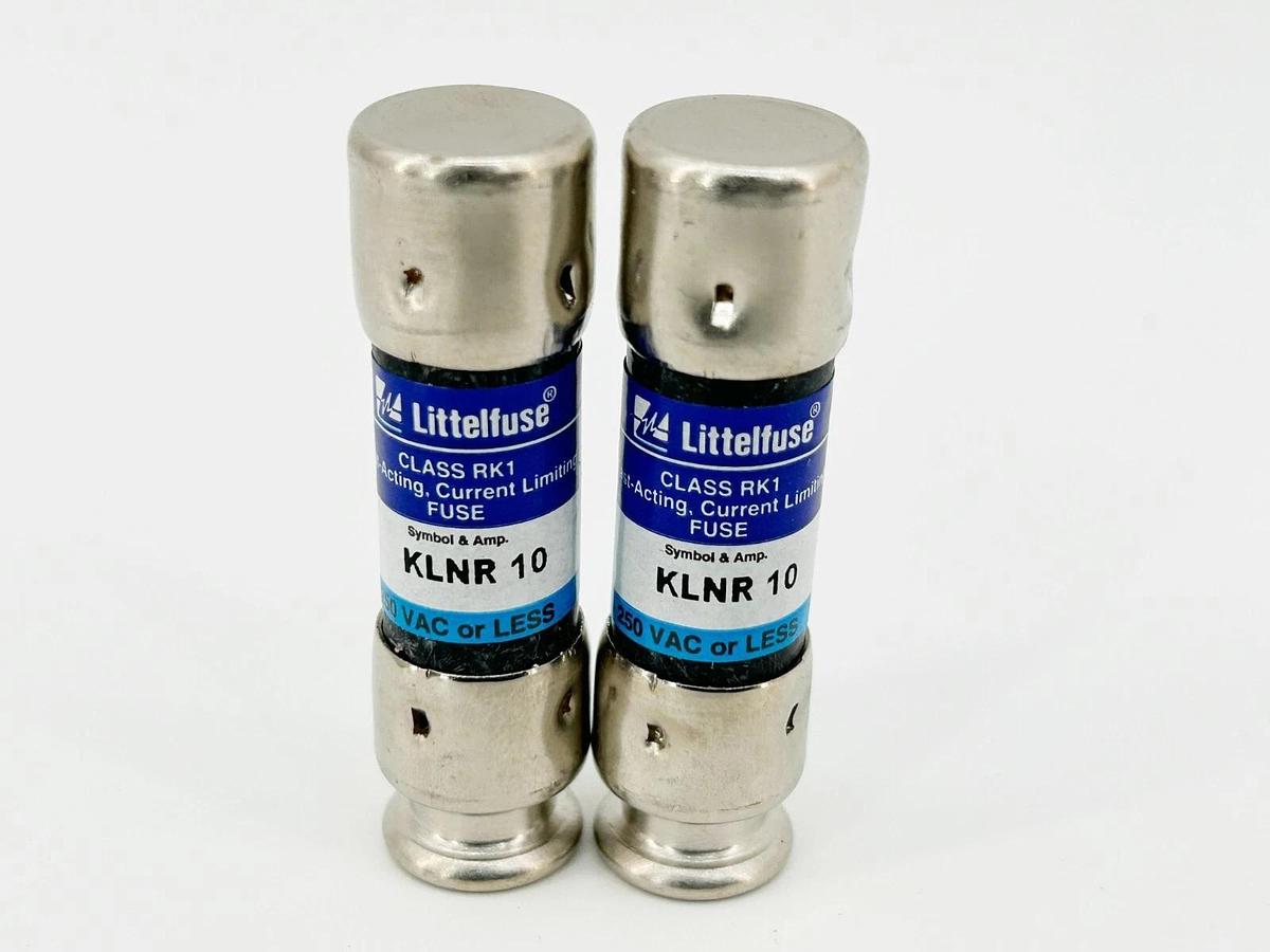 New Lot of 2 Littelfuse KLNR-10 Fast Acting Current Limiting Fuse 10A 250V RK1