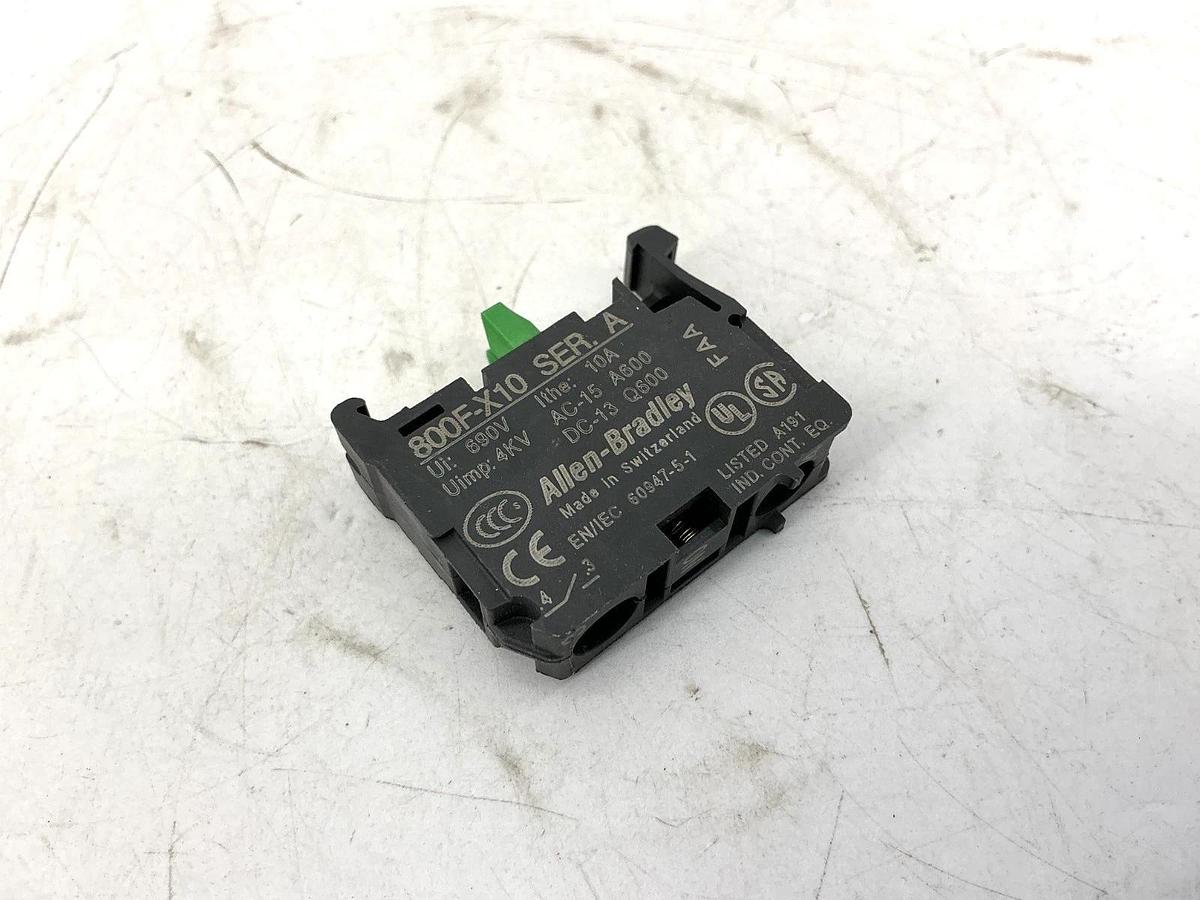 Lot of 3 New Allen Bradley 800F-X10 Ser A Contact Block / Cartridge 1NO 10A 690V