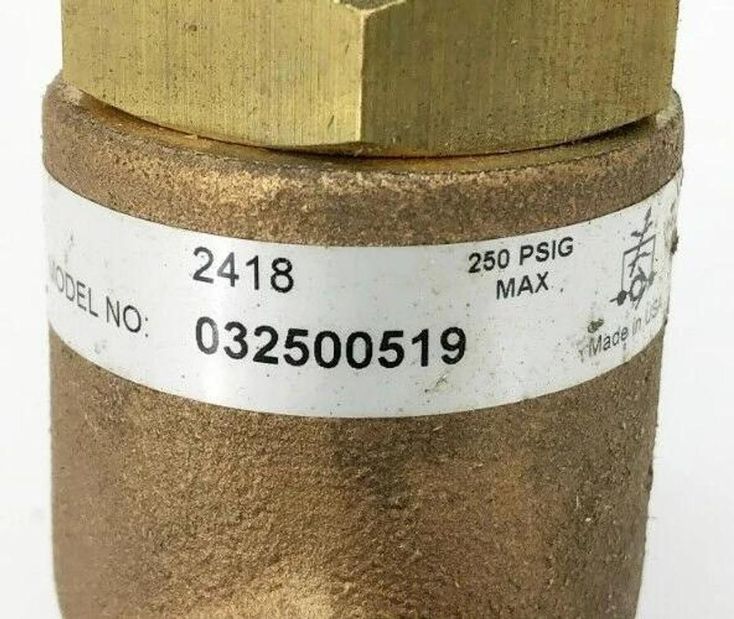 Used Parker 032500519 Flow Control Valve 3/4" NPT 250psi Brass