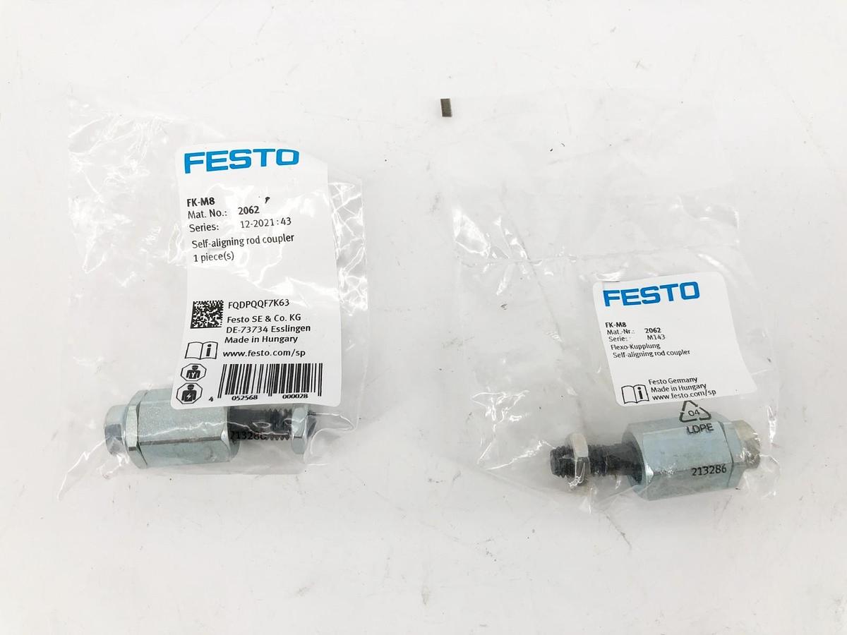 Lot of 2 New Festo FK-M8 Self-Aligning Rod Couplers 2062